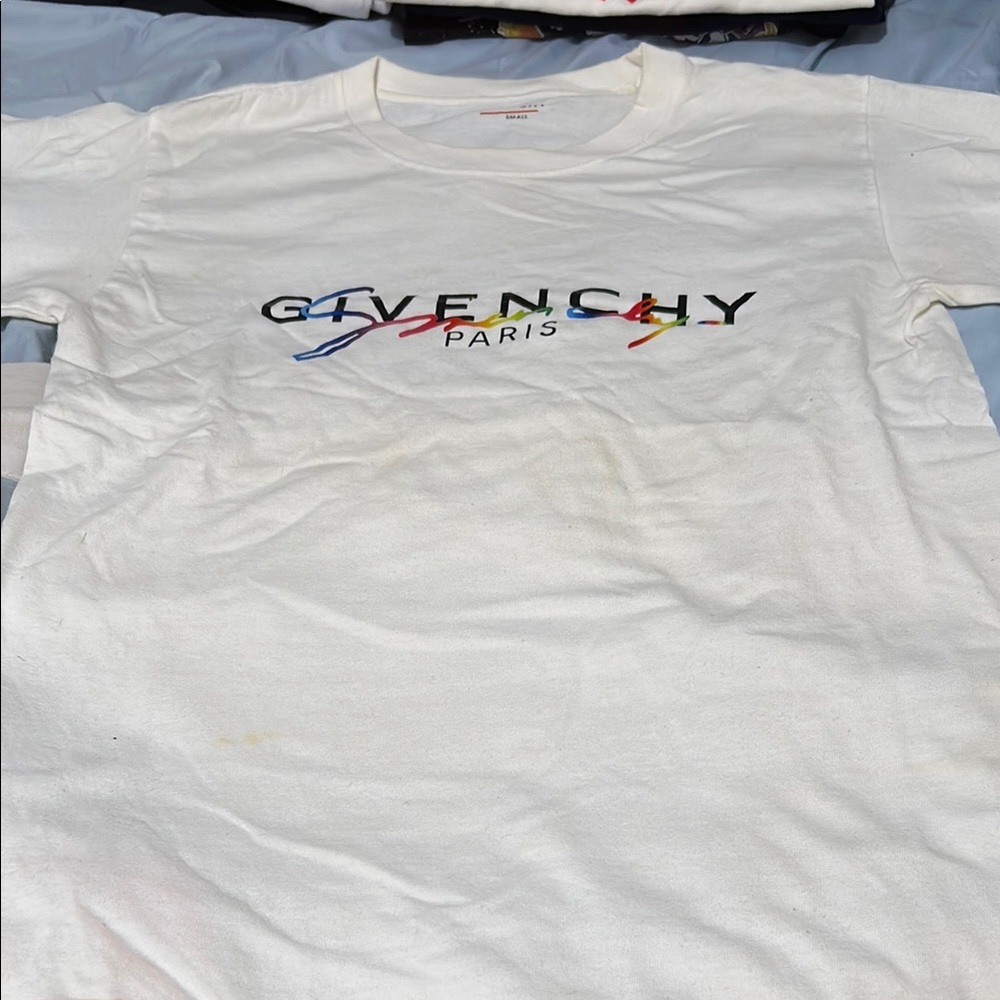 Givenchy Paris White Tee with Colorful Logo